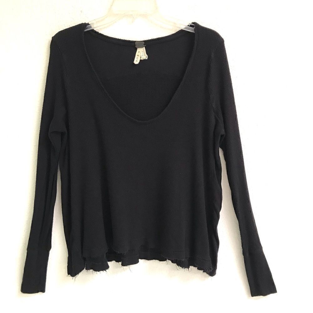 ‎Free People We the Free Malibu black thermal top S